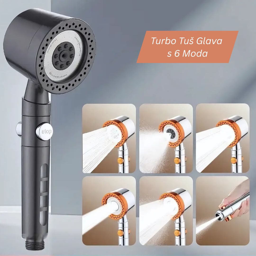 Turbo Tuš Glava s 6 Moda