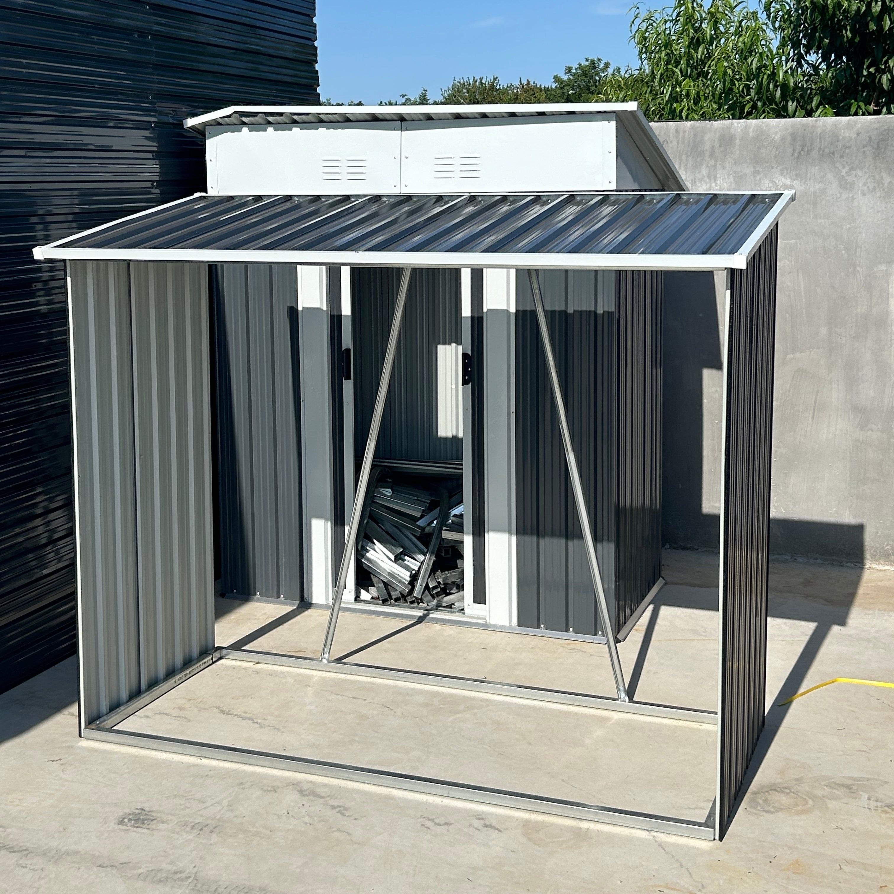 Vrtna ostava za drva pocinčani čelik ( 169,6 × 89,5 × 163 cm )