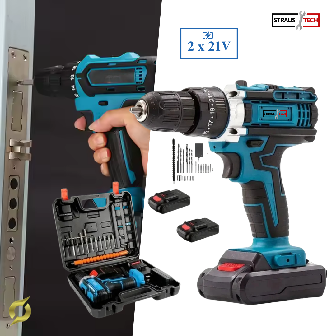AKU BUŠILICA 21V (SET OD 28 KOMADA) X2 BATERIJA | STRAUSTECH