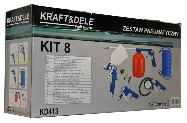 ULJNI KOMPRESOR Kraft&Dele® 24L + PNEUMATSKI SET 8U1