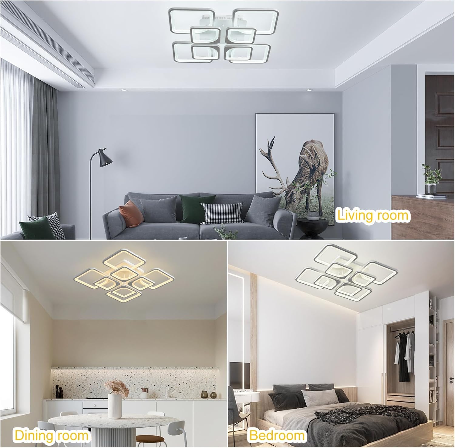 Luksuzna led plafonjerka sa 8 djelova - 90 W