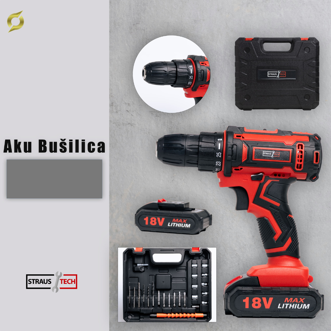 Aku bušilica 18V - X2 BATERIJA | STRAUSTECH